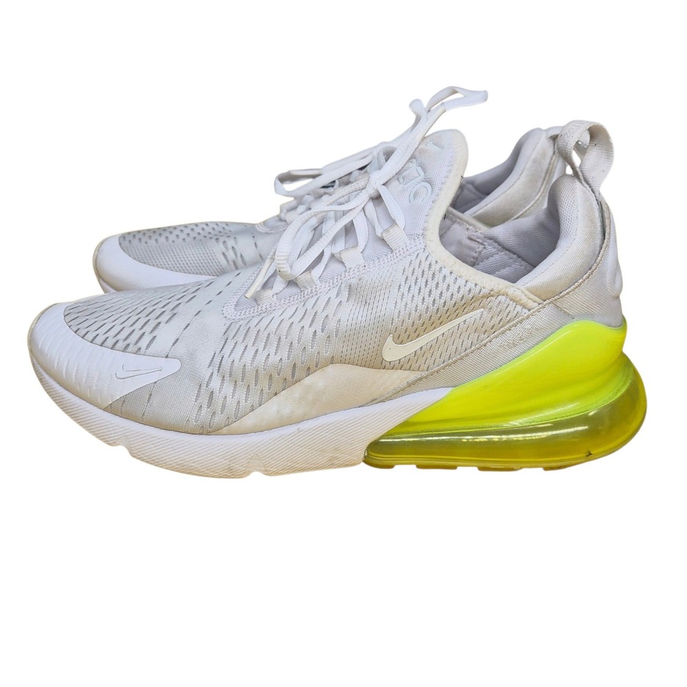 Nike Air Max 270 Mens White Volt Running Shoes AH8050-104 Size 11.5